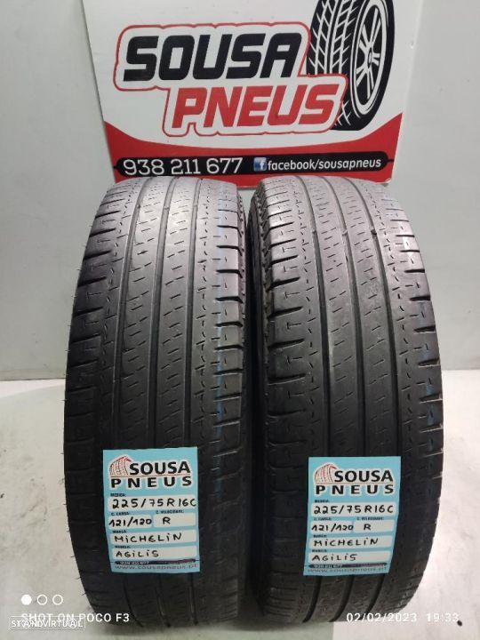 2 pneus semi novos 225-75r16c michelin - oferta da entrega 120 EUROS