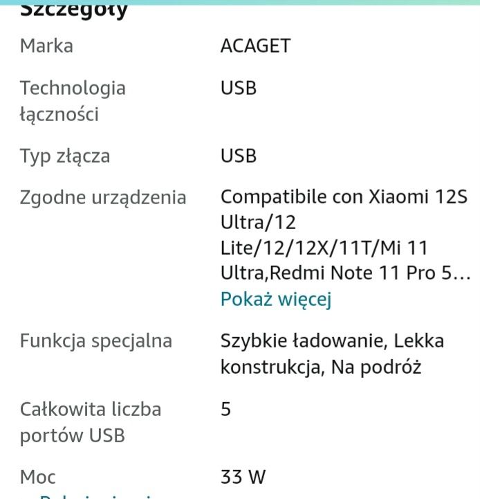 Szybka ładowarka USB 67W