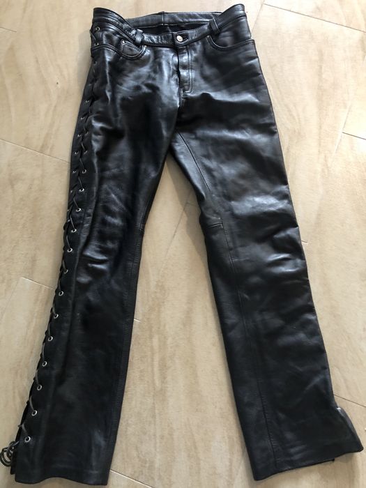Spodnie skórzane na motor