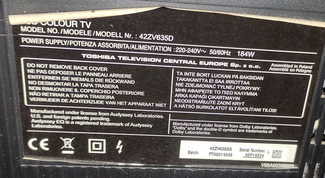 Telewizory Toshiba Regza 42