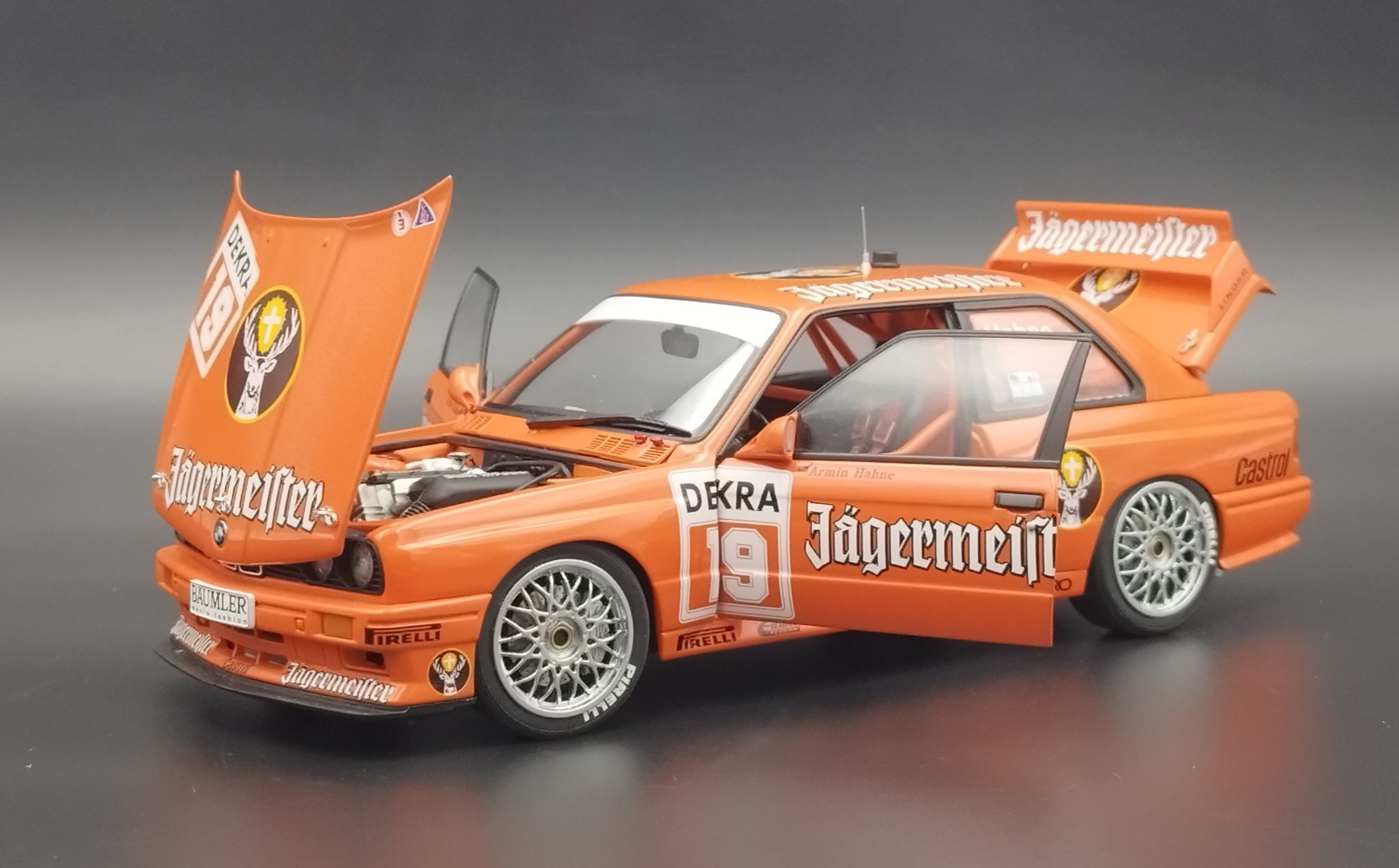 1:18 AutoArt 1992 BMW (E30) M3 Jagermeister #19 Hahne model NO Box