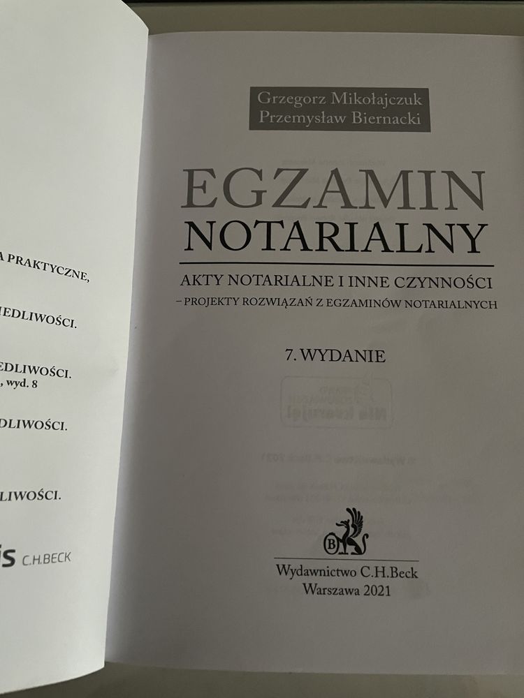 Książki: egzamin notarialny G.Mikołajczuk P.Biernacki M.Kasprzyk