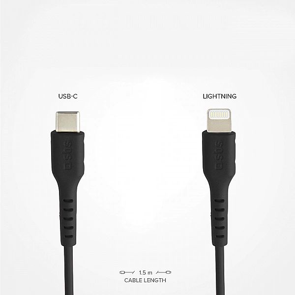 Kabel SBS TECABLELIGTC1K USB-C - Lightning 1m - czarny
