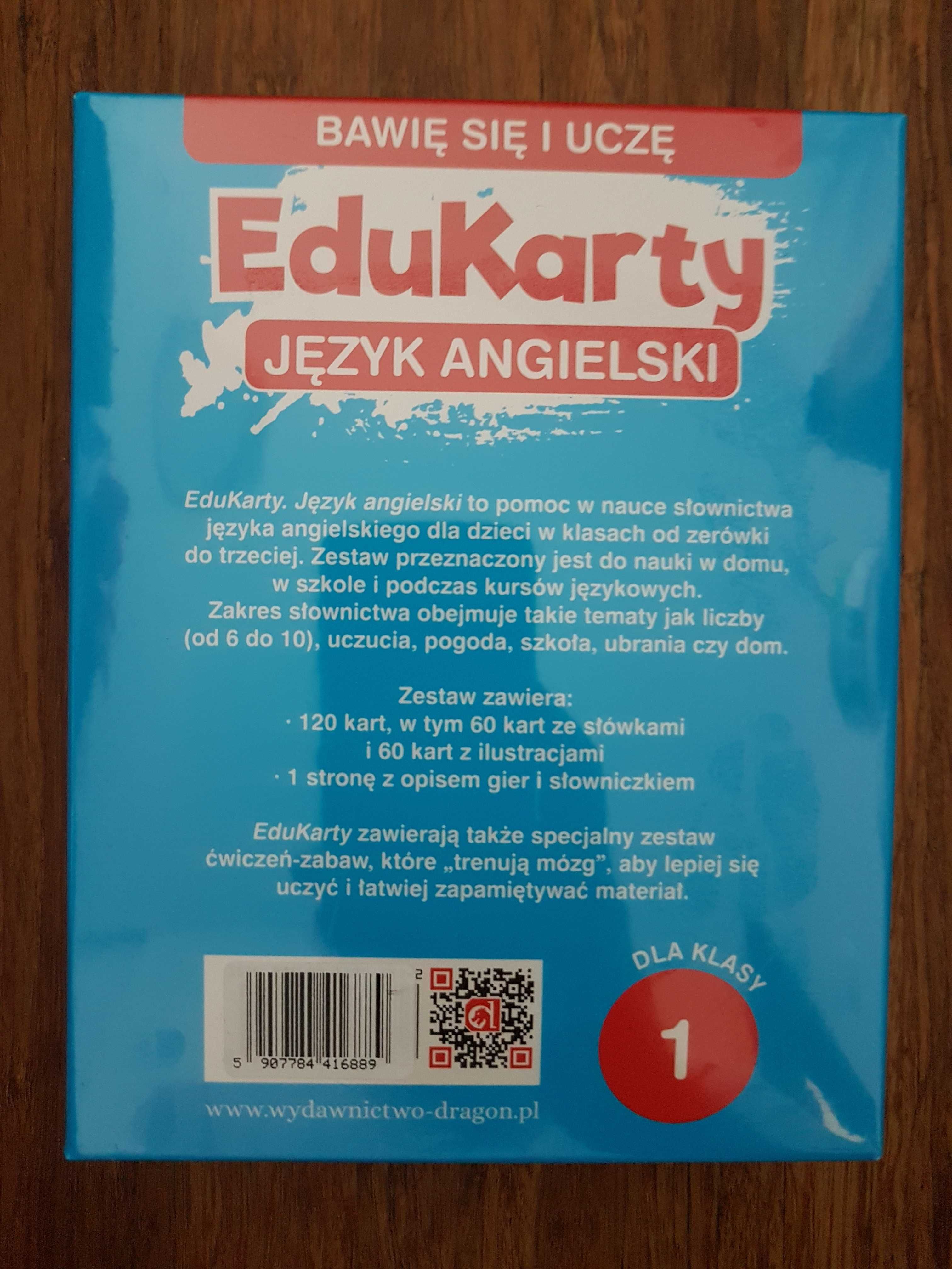 EduKarty Język Angielki dla klasy 1, 2 gry: Piotruś i Memory