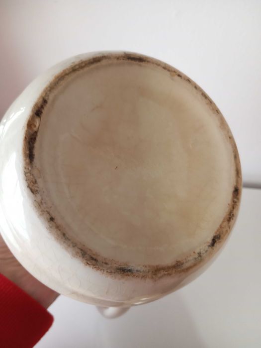 Jarra com curvas, bege, cerâmica (17cm)