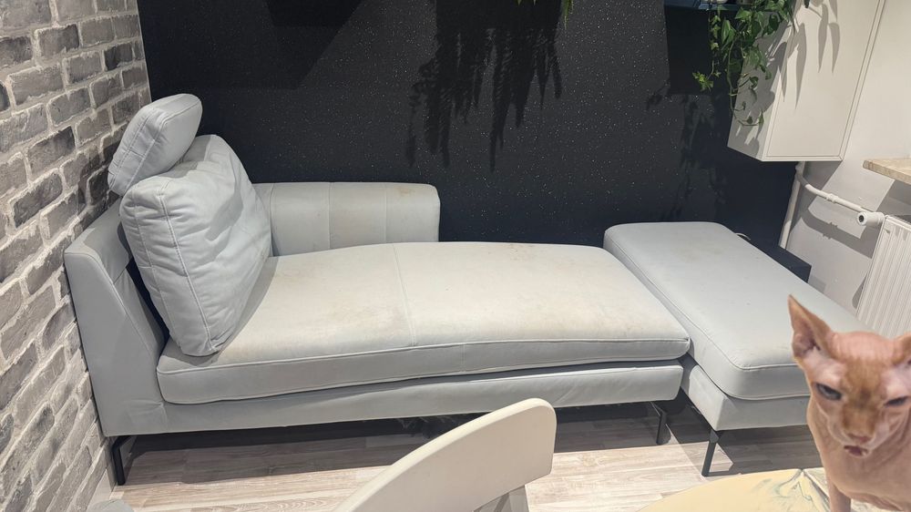 Kanapa, szezlong, podnóżek z materiał carabu