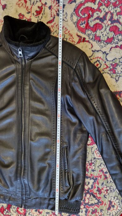 Куртка чоловіча шкіряна зимова