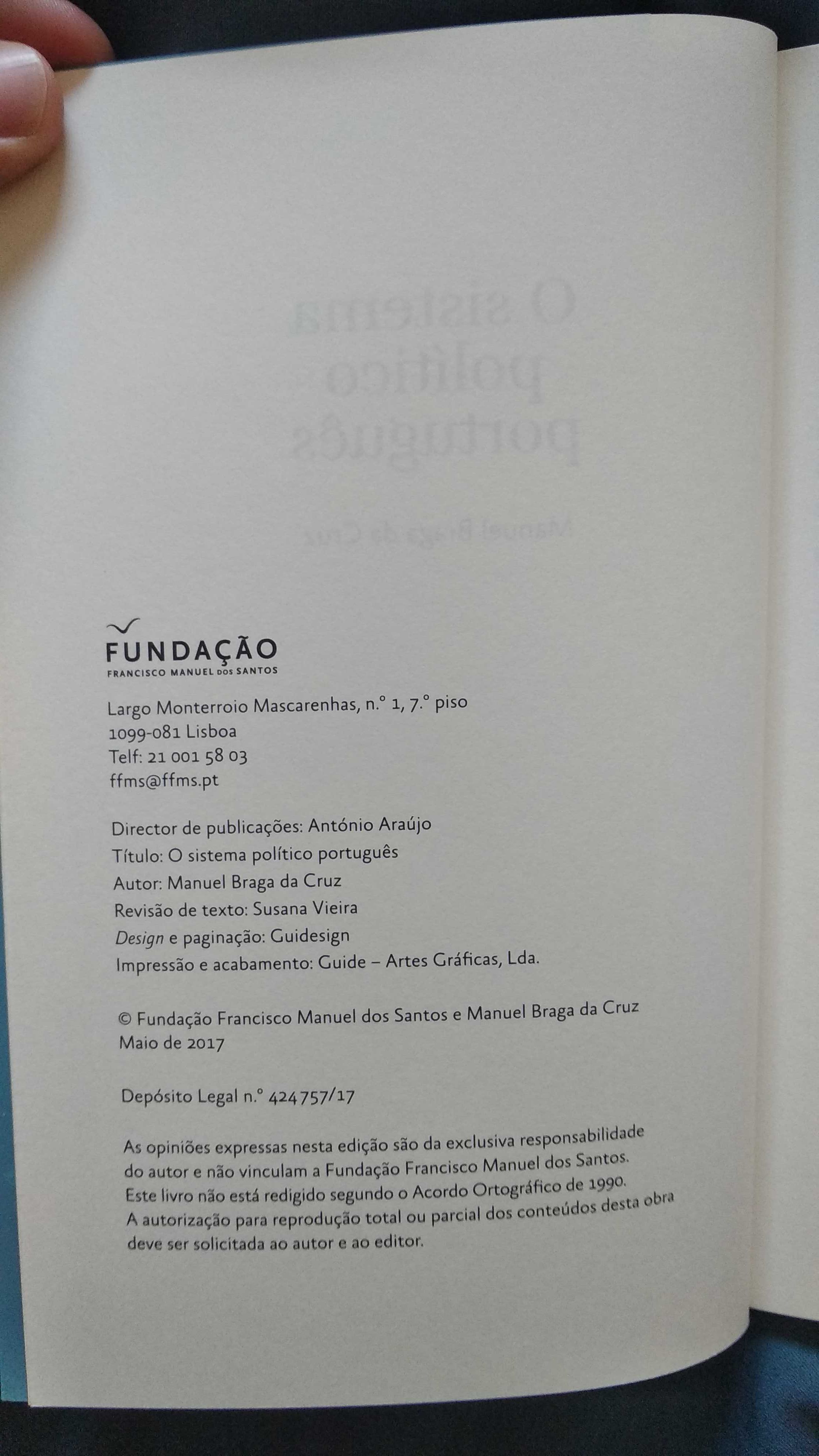 "O Sistema Político Português", de de Manuel Braga da Cruz