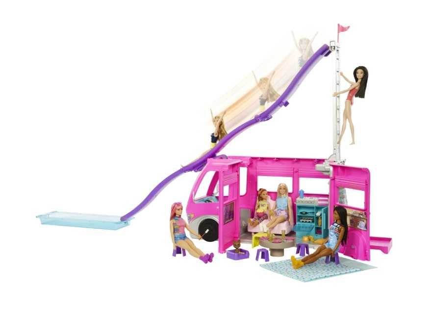 NOWY Kamper Marzeń BARBIE ze zjeżdżalnią i akcesoriami Mattel HCD46