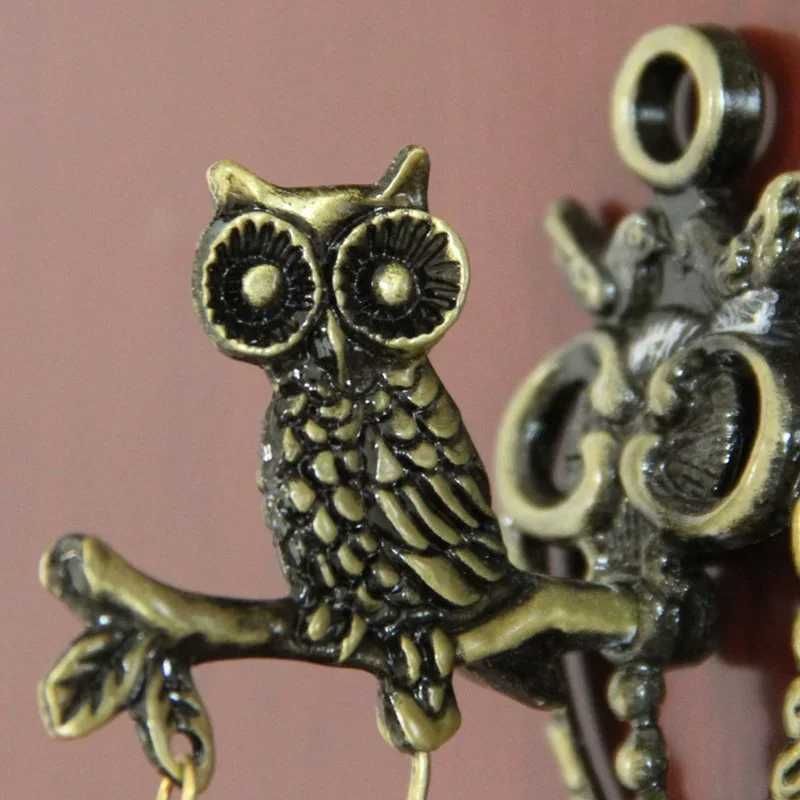 PIĘKNY Zewnętrzny Dzwonek Do Drzwi VINTAGE Metalowa Sowa