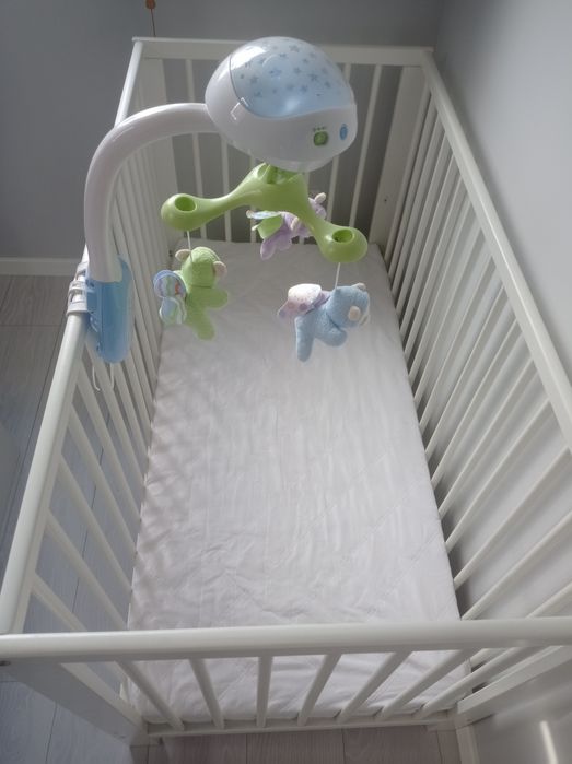 Łóżeczko ikea białe z materacem
