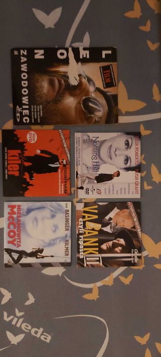 5 filmów dvd: Leon Zawodowiec, Kiler, Va bank II, Notting Hill