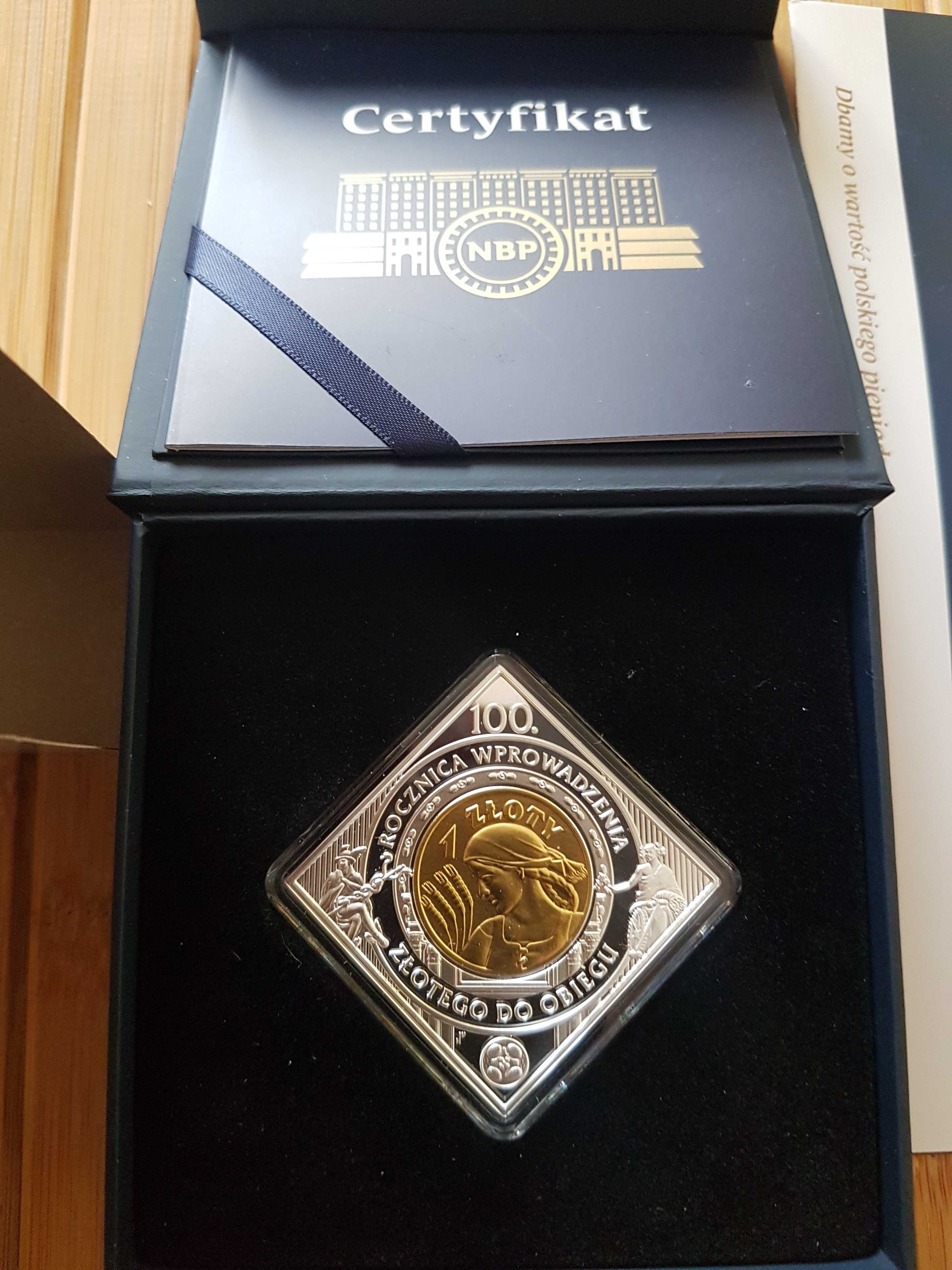 1 Złoty, 100 rocznica wprowadzenia złotego do obiegu .