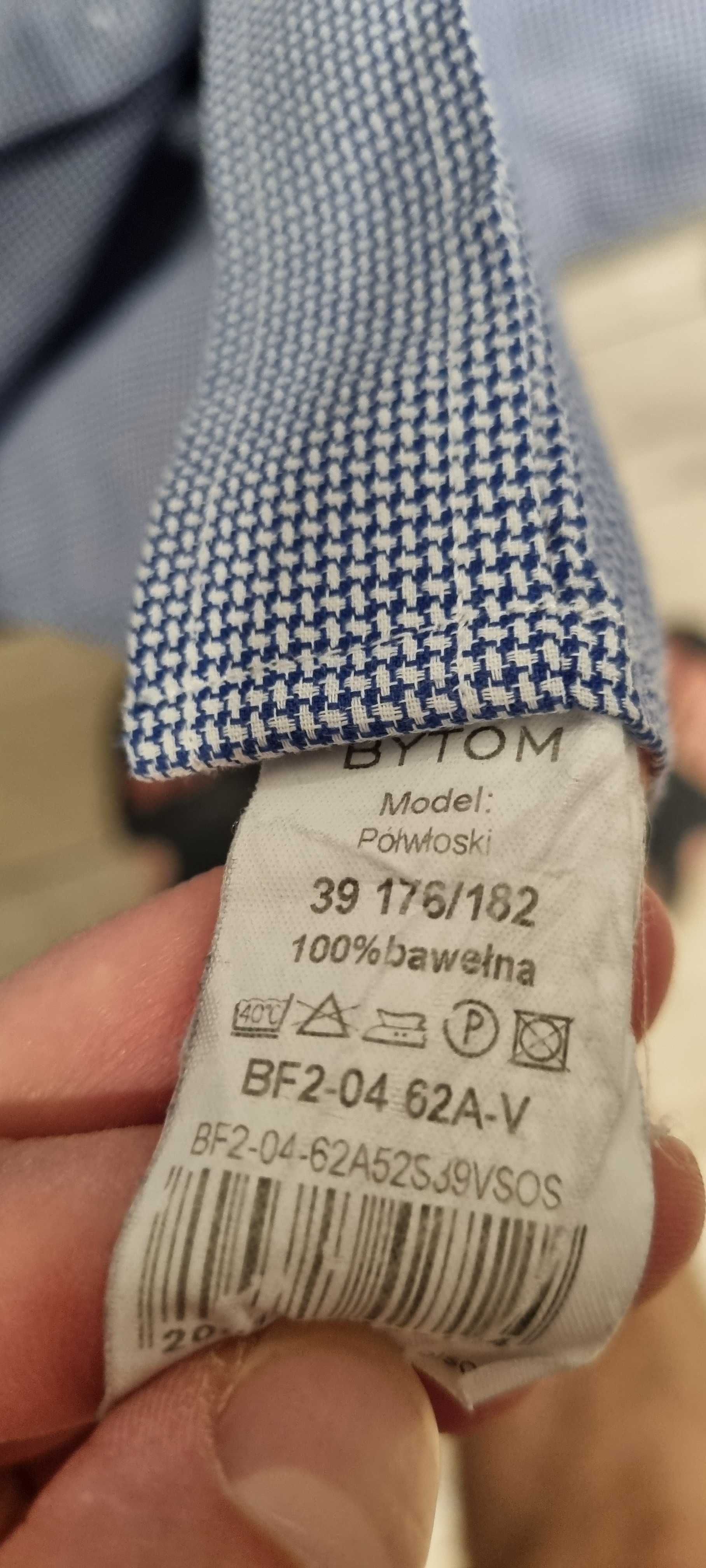 Koszula Bytom, elegancka, niebieska w pepitkę, bawełna egipska,r. 39/M