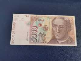 Nota de 5000 pesetas de Espanha