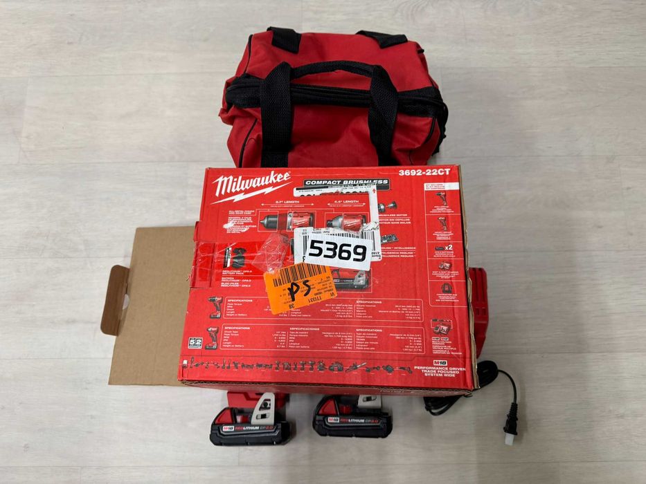 Wkrętarka + Zakrętarka Zestaw Milwaukee 3692-22CT M18 2x bateria z USA