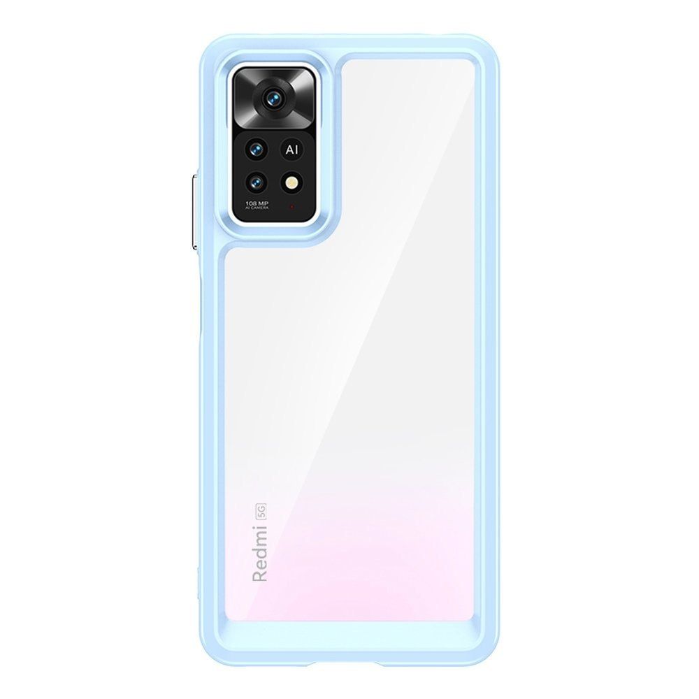 Etui Sztywny Pokrowiec Żelową Ramką Xiaomi Redmi Note 11 Pro Niebieski