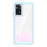 Etui Sztywny Pokrowiec Żelową Ramką Xiaomi Redmi Note 11 Pro Niebieski