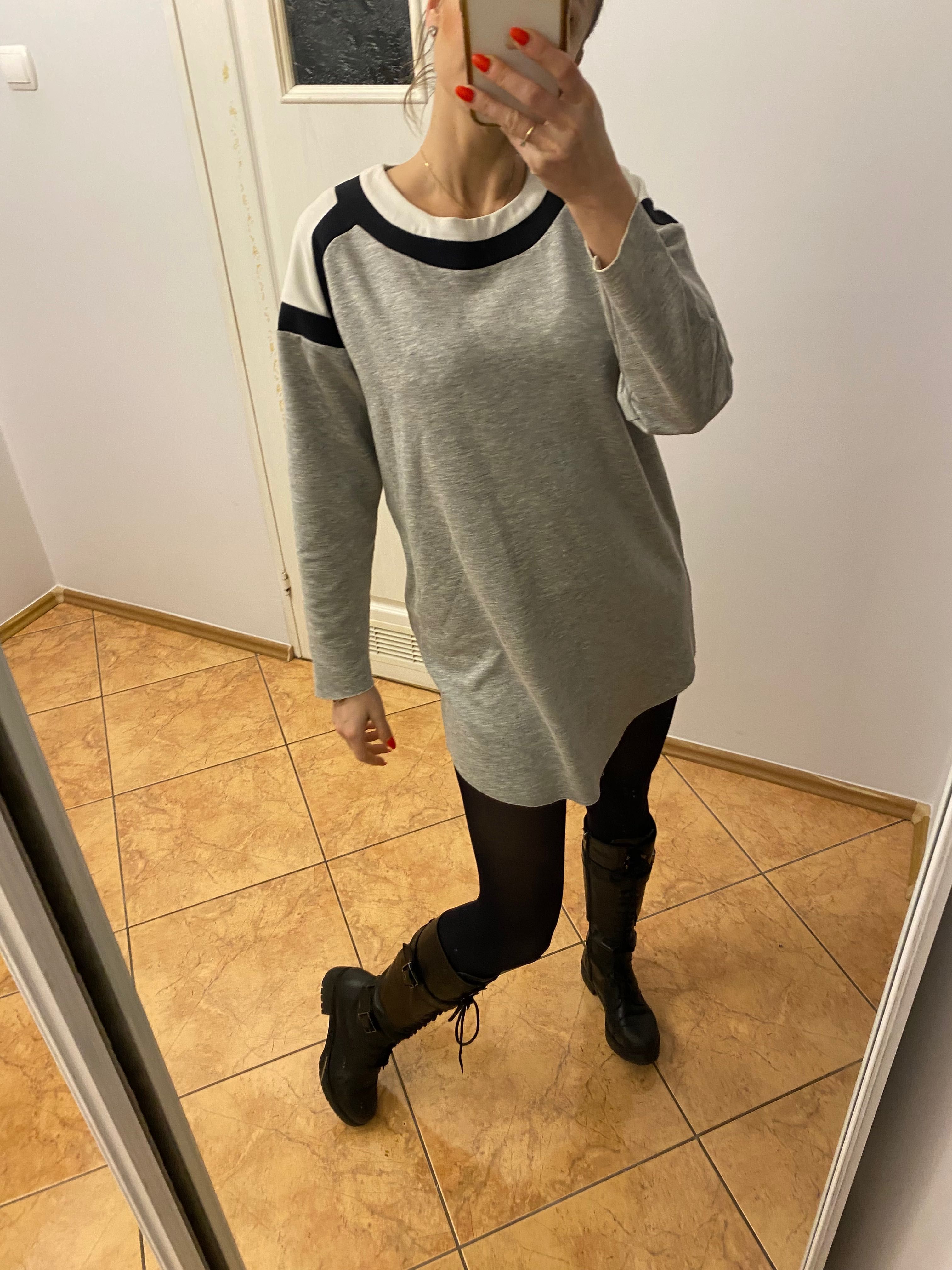 Zara basic sukienka oversize dresowa dres bawełna 36 S 38 M