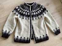 Sweter wełna owcza góralski kardigan S M L