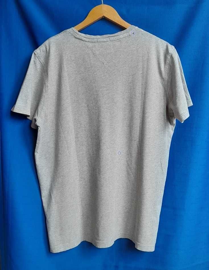 Szary T-shirt męski Tommy Hilfiger Denim Koszulka jasnoszara XL