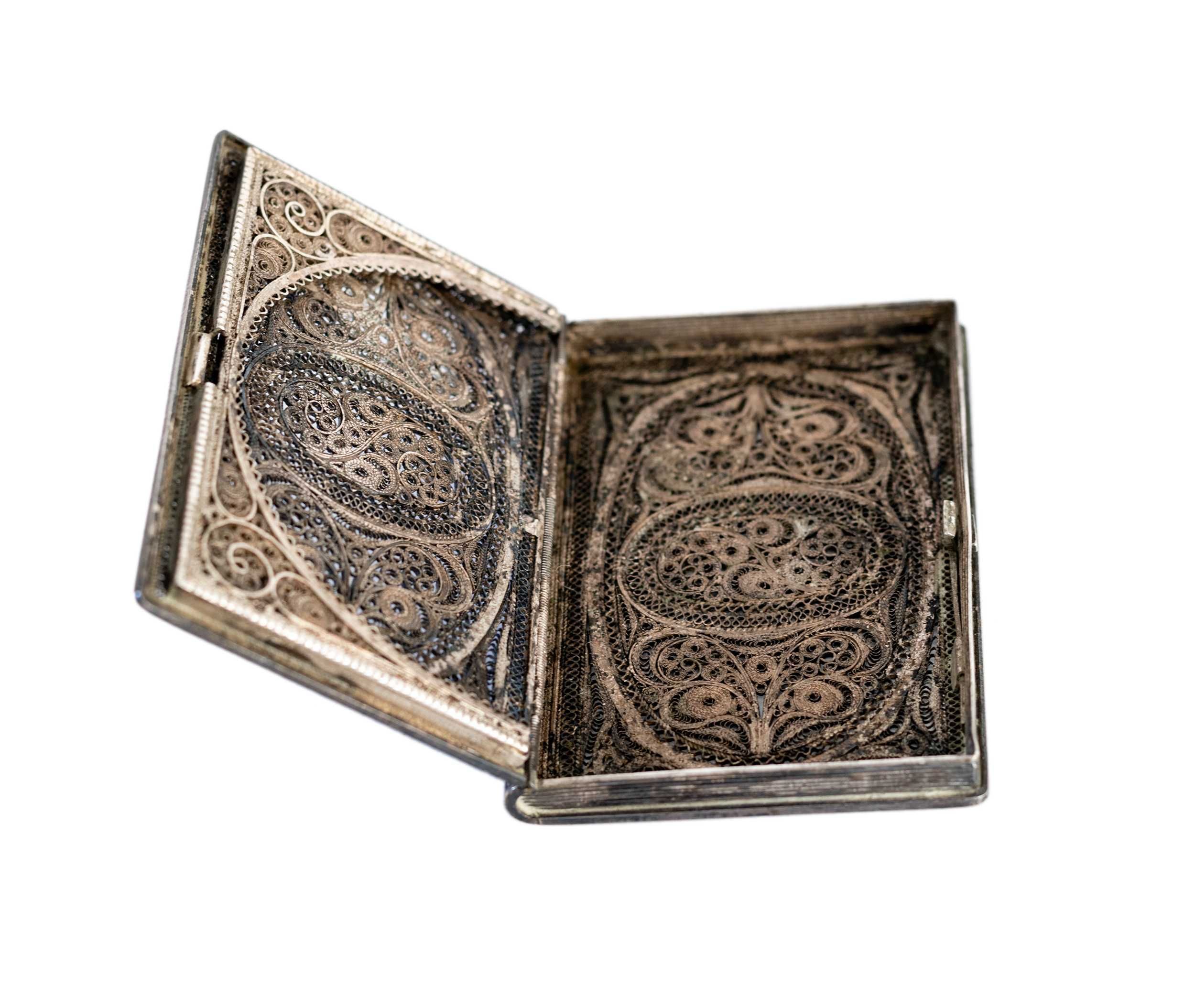 Porta cartões filigrana prata | século XIX