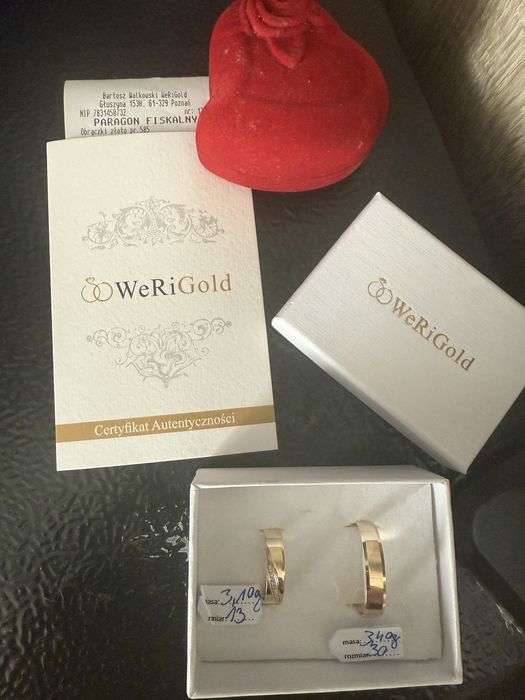 Piekne obraczki damska meska obraczka 585 sliczne NOwE 13 i 30 rozm