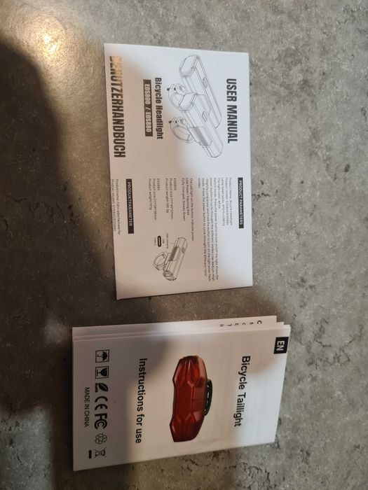 żestaw oświetlenia rowerowego Led przó i tył ładowany na USB C