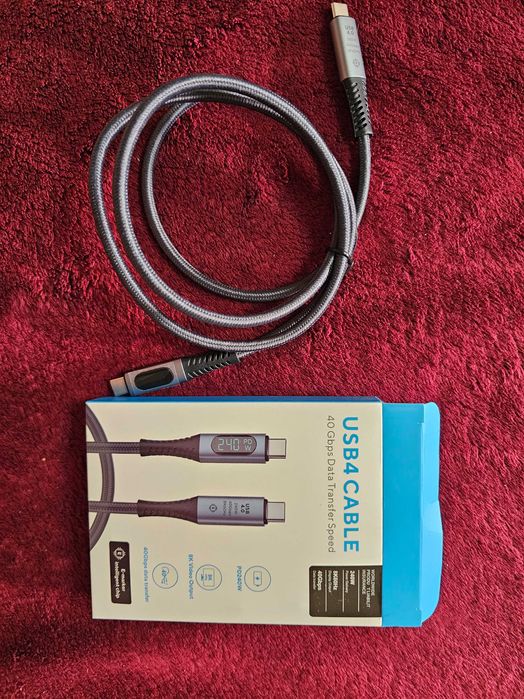 Дата кабель USB 4.0 Type C to Type C з індикацією 40GB/S 240W