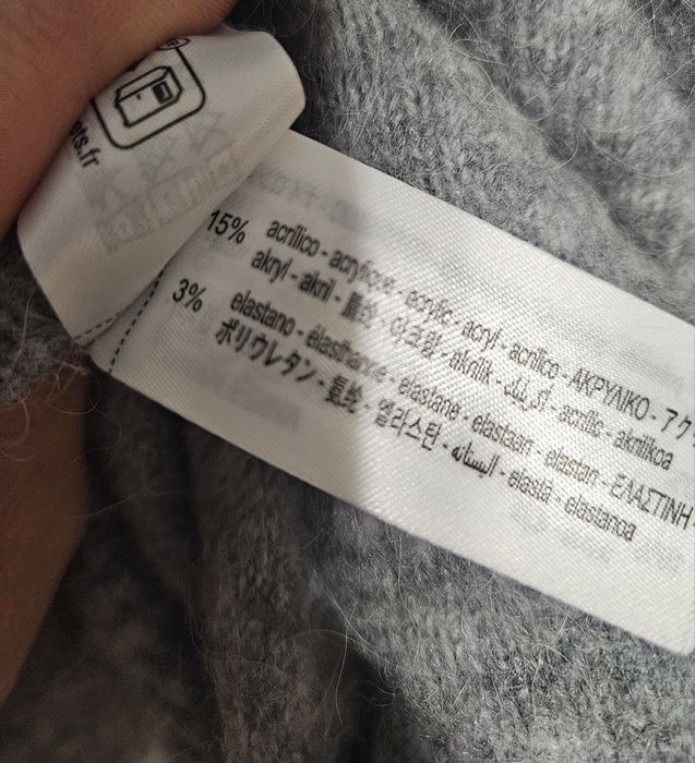 Szary sweter Zara wełna alpaka