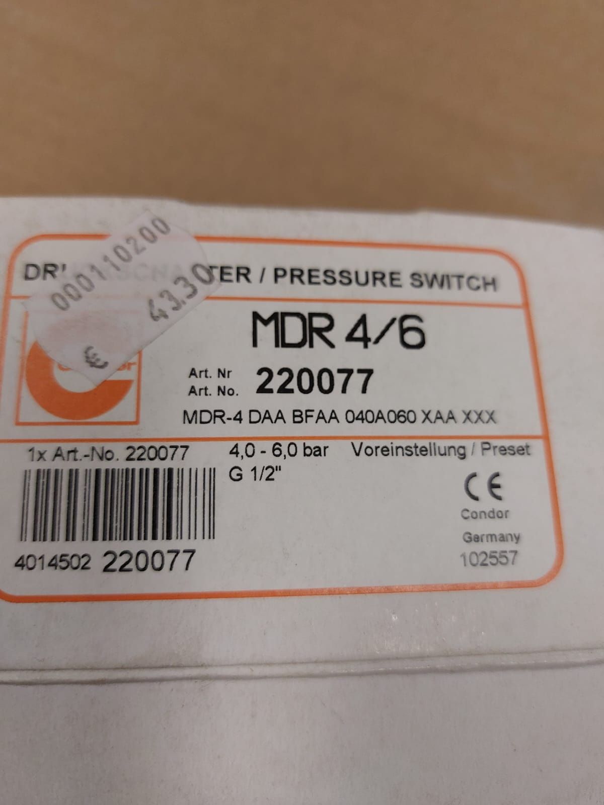 Wyłącznik ciśnieniowy Presostat