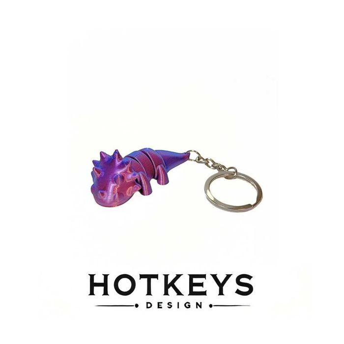 Breloczek 3D - Ruchomy Dinozaur Kolorowy! Brelok na prezent do kluczy!