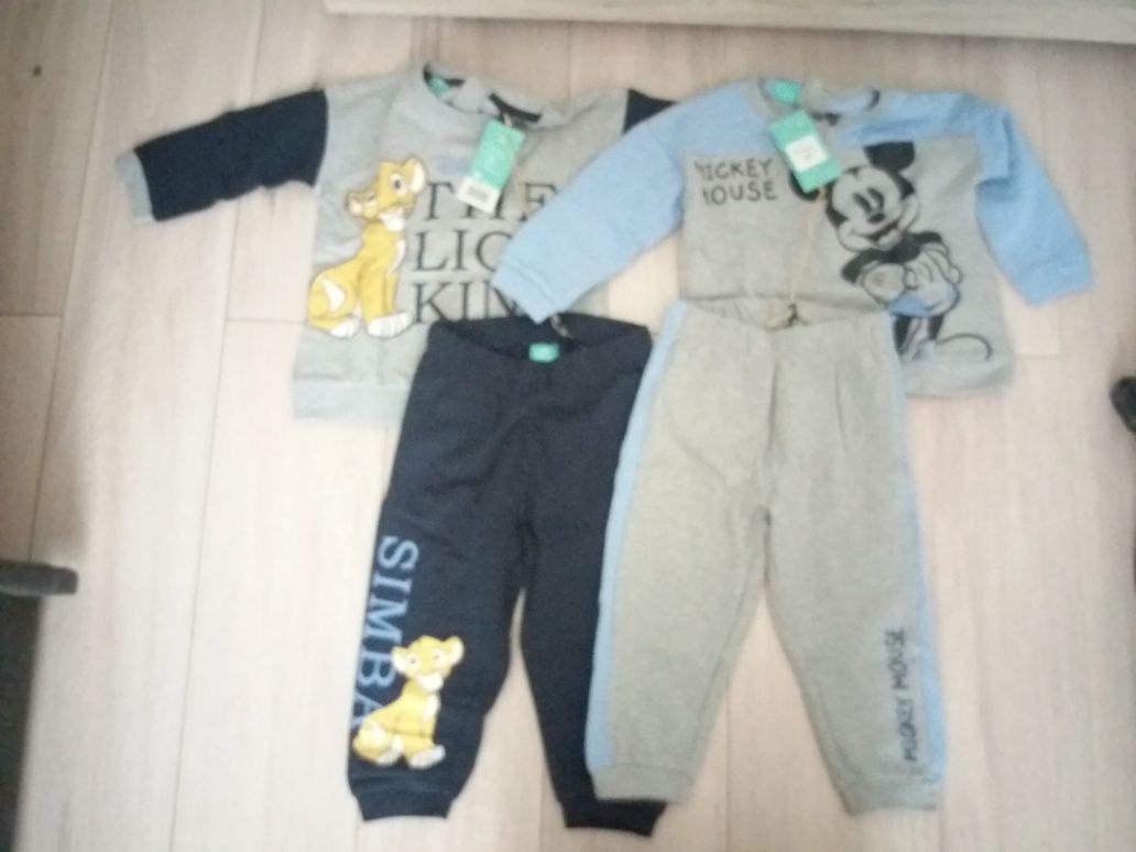 Dresy Disney 2 komplety 80/86 Nowe