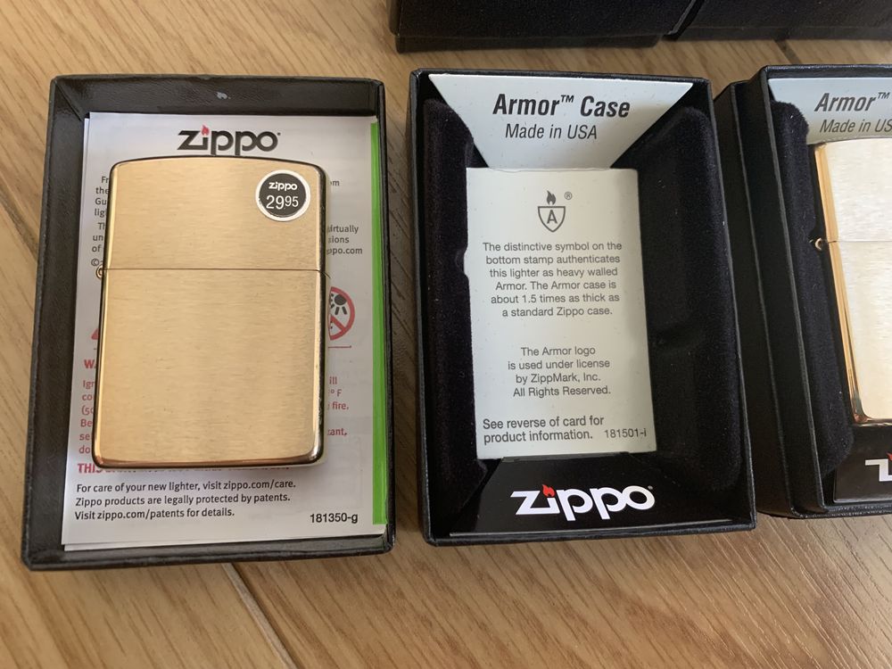 Новая оригинальная зажигалка Zippo 168 Armor Brushed Brass