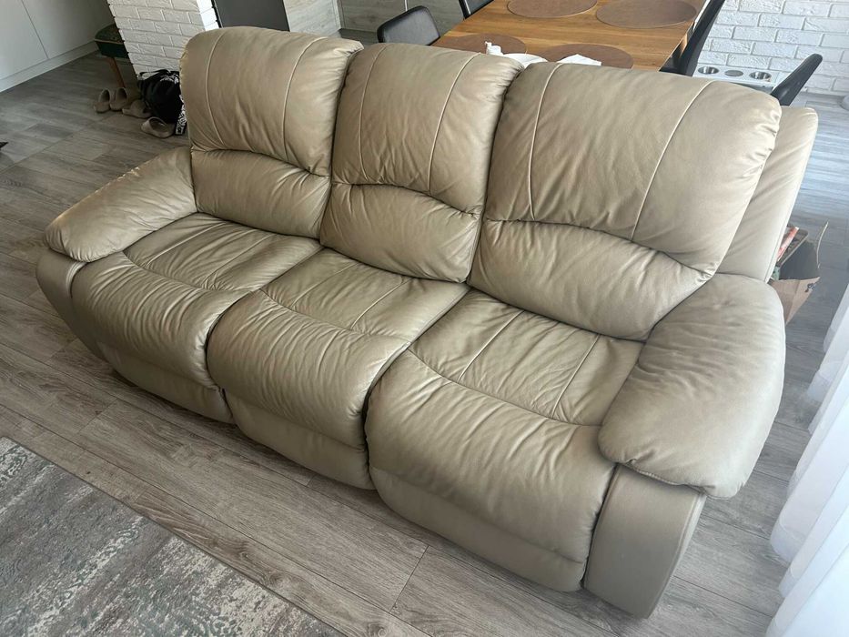 Skórzana sofa 3 osobowa z funkcją relaks - Bydgoskie Meble