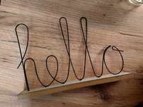 Metalowy napis hello ozdoba dekoracja Kik loft