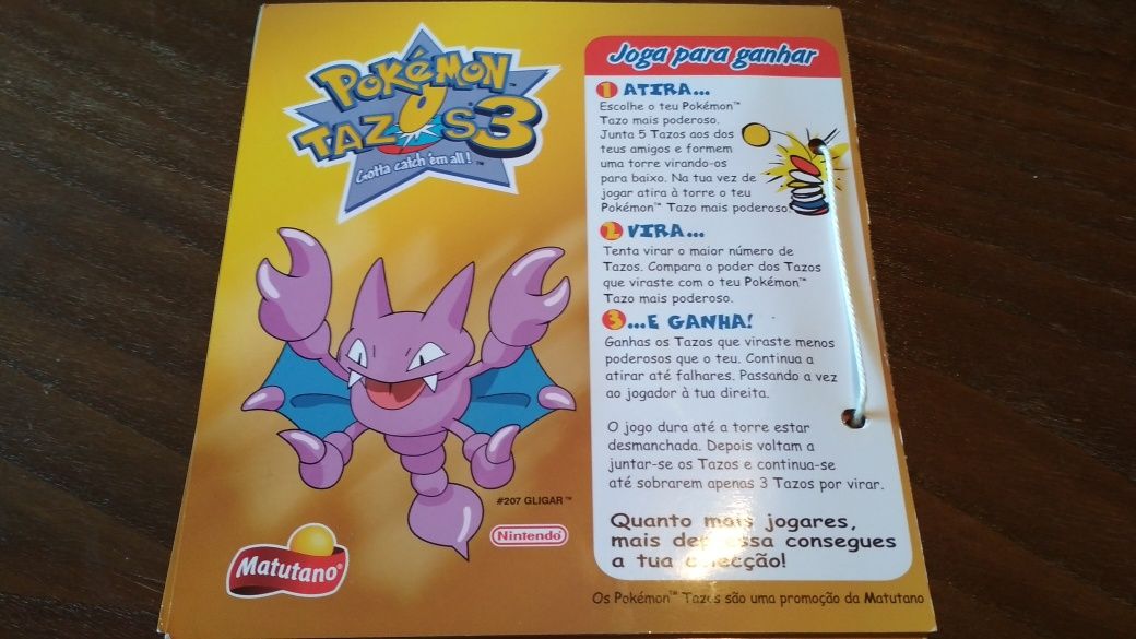 Caderneta Pokémon Tazos 3