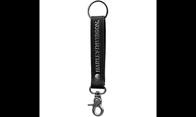 Motocyklowy Brelok Harley-Davidson Czarny winylowym paskiem OEM.