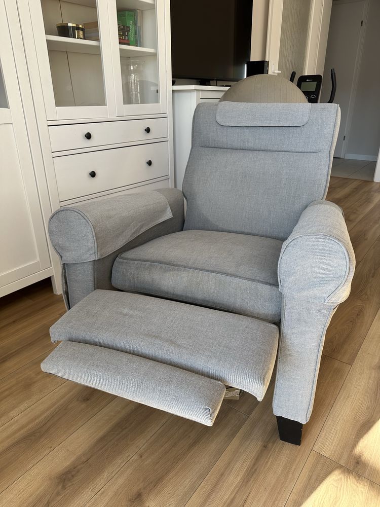 Fotel rozkladany rozsuwany ikea muren szary