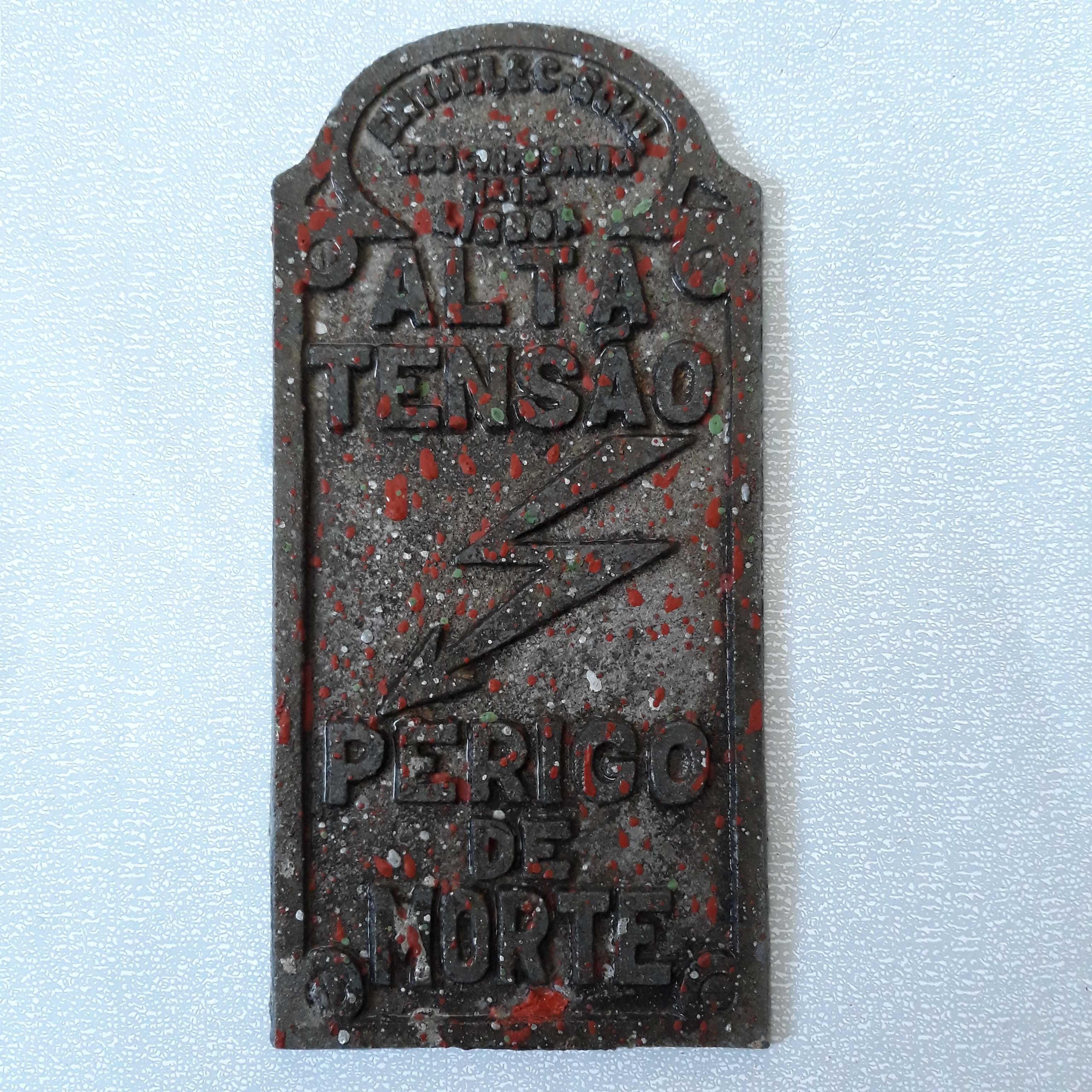 Placa-Chapa de aviso Alta Tenção-Perigo de Morte.