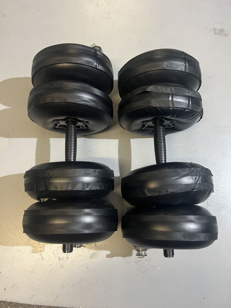 Halteres de agua e luvas boxe 14lbs