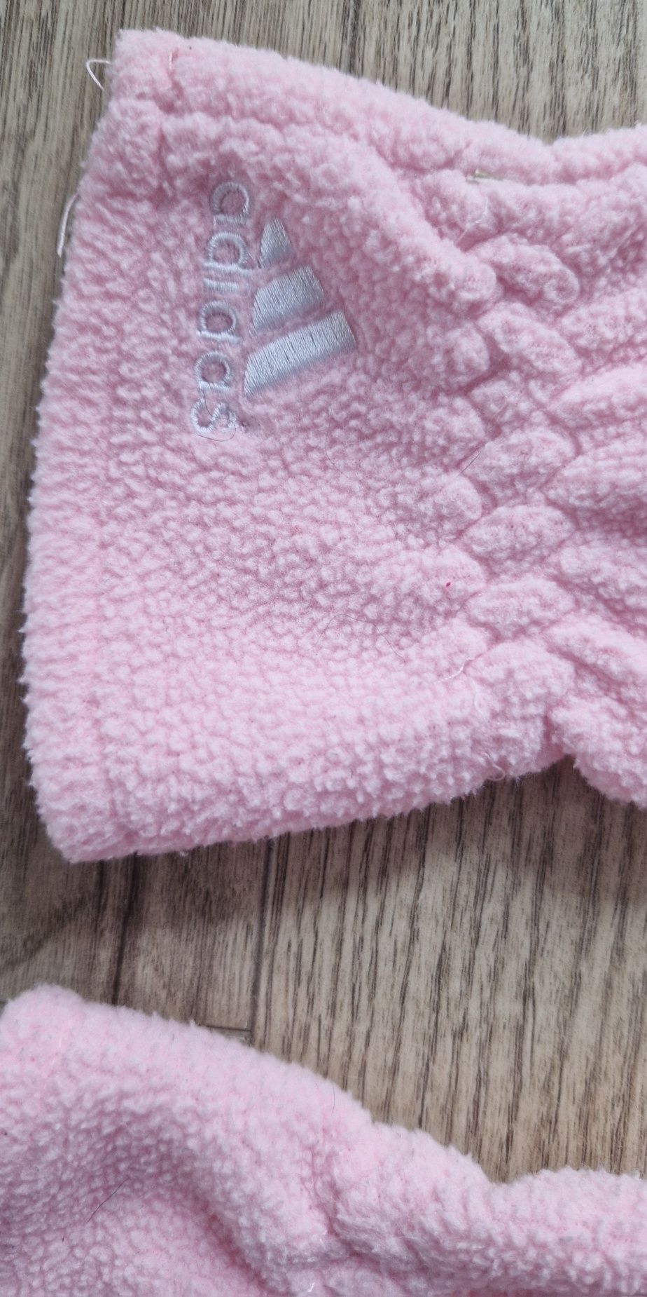 Rękawiczki zimowe z polaru Adidas ciepłe r. S/M logowane różowe