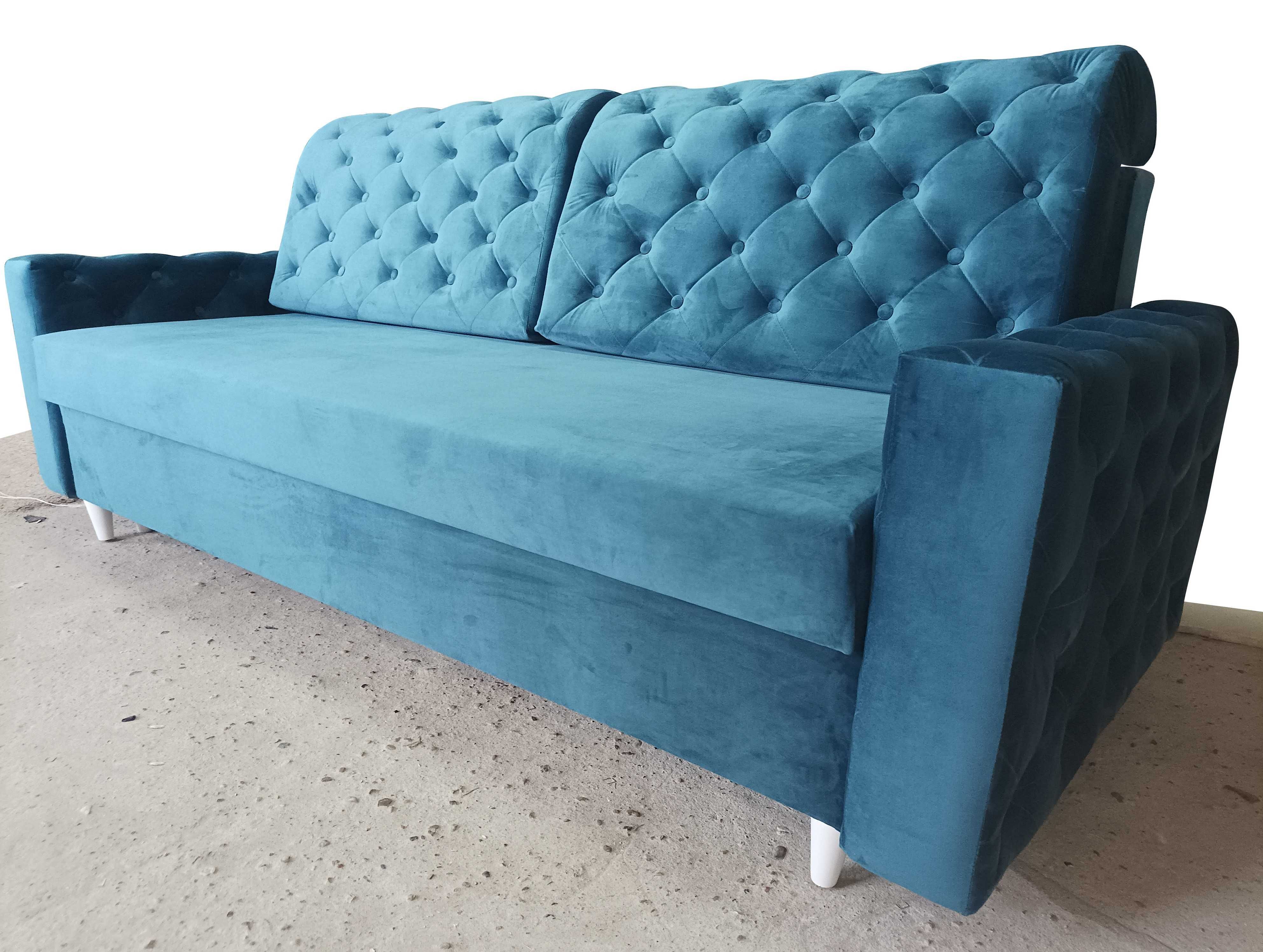 RATY NOWA sofa rozkładana kanapa pikowana Glamour łóżko Chesterfield