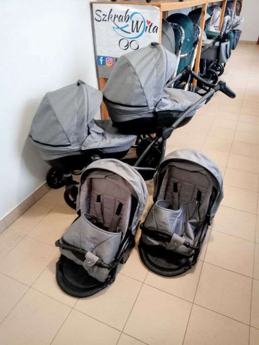 PROMOCJA Bliźniaczy Bebetto 42 2w1 podwójny rok po roku JAK NOWY