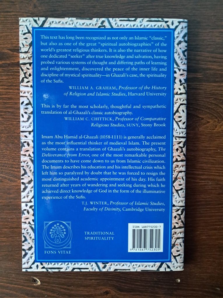 Al-Ghazali - Path to Sufism, Deliverance from Error