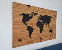 Mapa mundo madeira