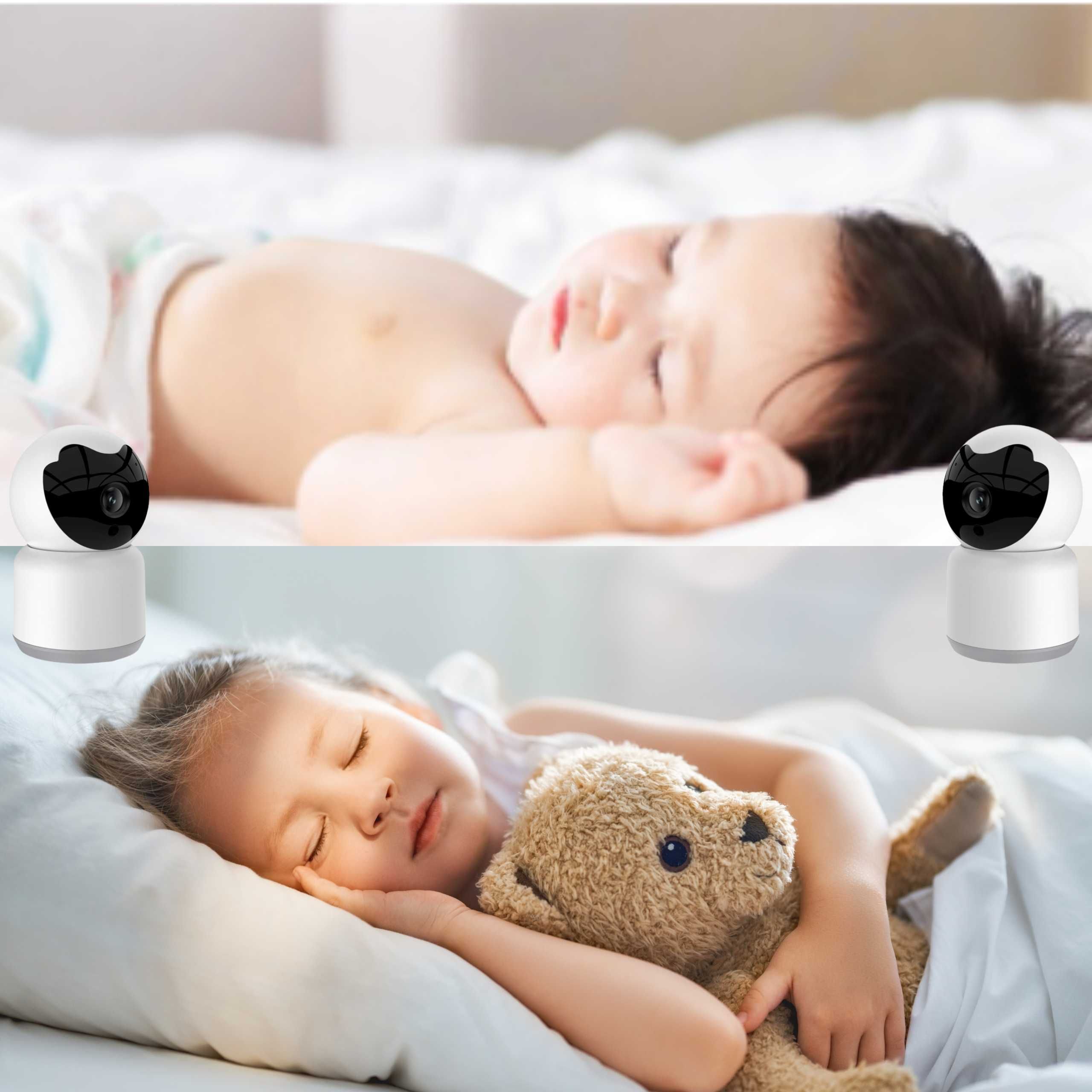 Elektroniczna Niania Kamera Obrotowa Baby Monitor Tryb Nocny HD WI-FI