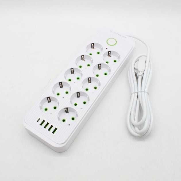 Удлинитель сетевой фильтр 3м на 10 розеток и 4 USB переноска есть опт