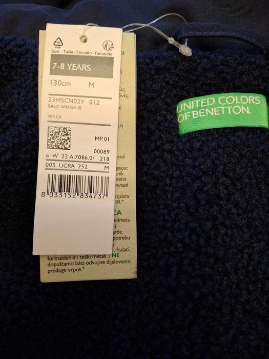 Нова зимова куртка "аляска" для хлопчиків Benetton 7-8 років, 130 см