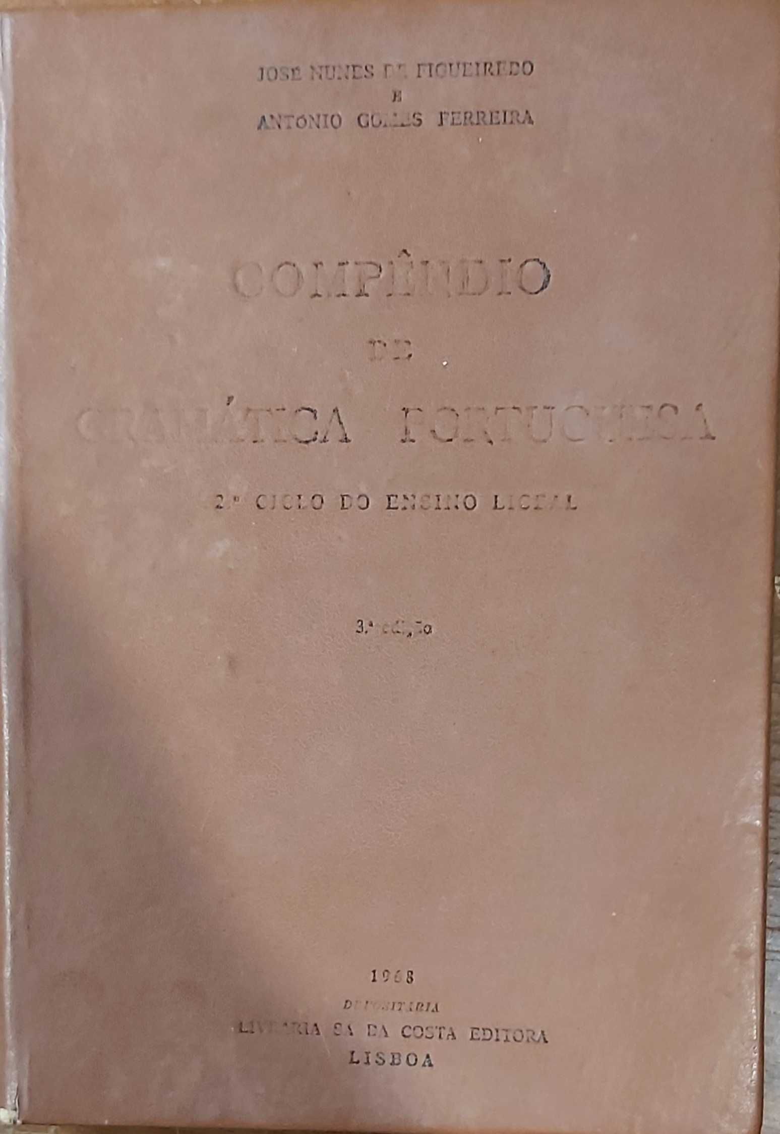 Livro - Ref: PAR1 -José Nunes de Figueiredo - Compêndio de gramática..